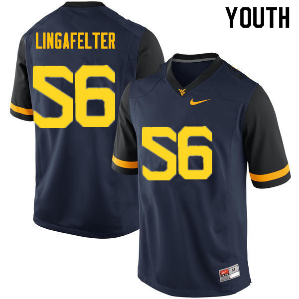 NCAA Youth Grant Lingafelter West Virginia Mountaineers Navy #56 Nike Stitched Football College Authentic Jersey YH23N64CF